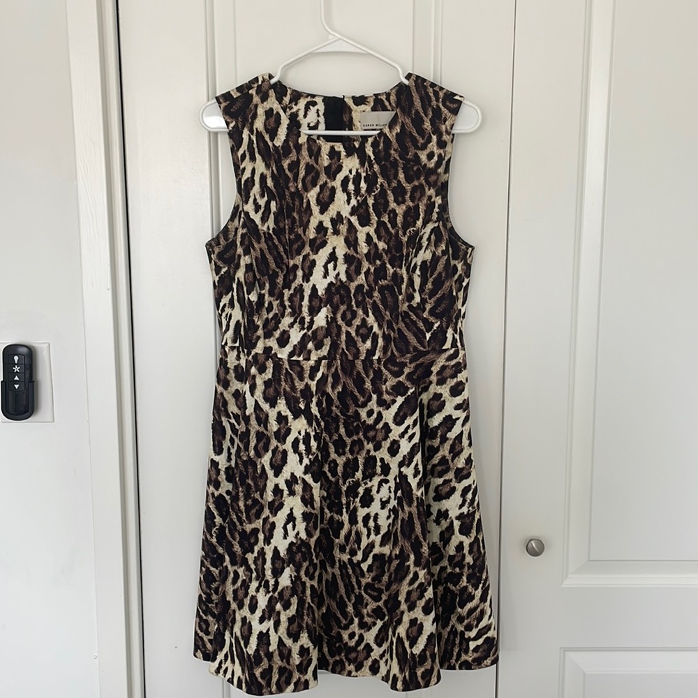Karen Millen cocktail dress leopard print size 10 rings true